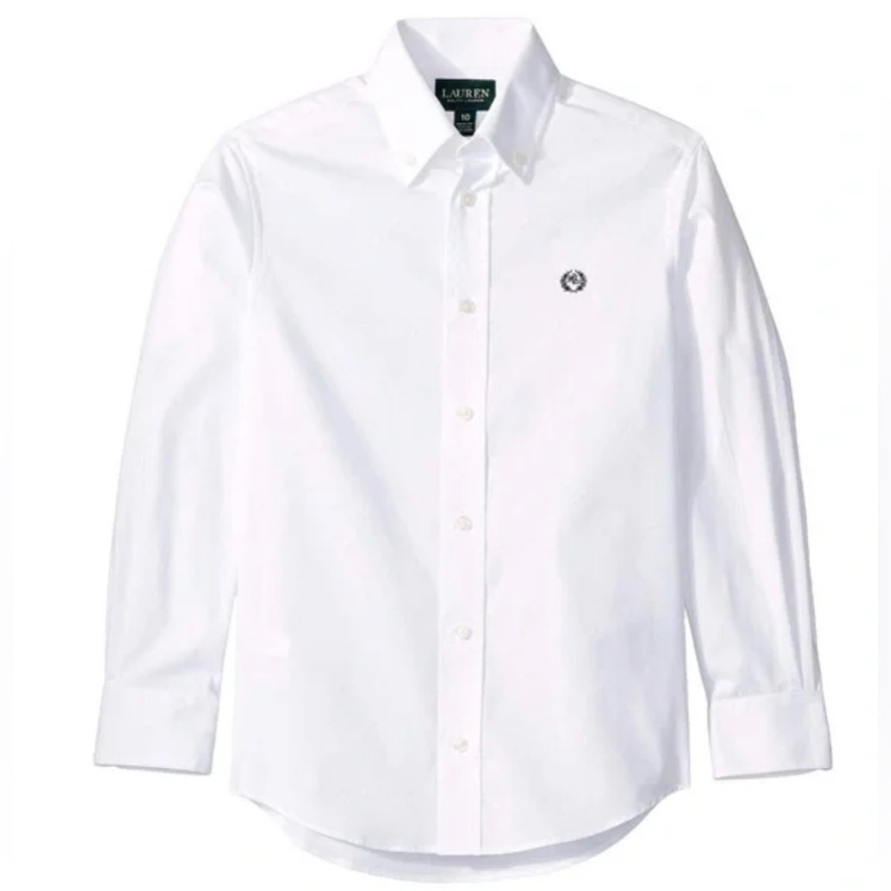 Ralph Lauren boys White Oxford Button Down Shirt Size 5